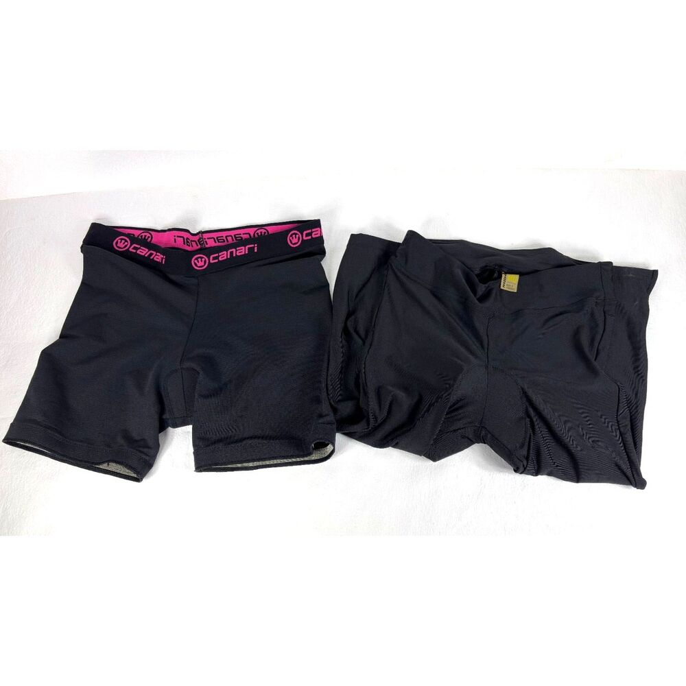 CANARI and Nishiki Capri Bike Pants Womens Black Padded Cycling Shorts Size M